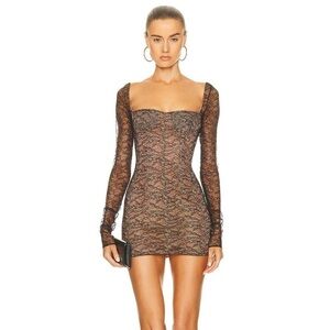 NWT LaQuan Smith Long Sleeve Dress with Scoop Back in Black